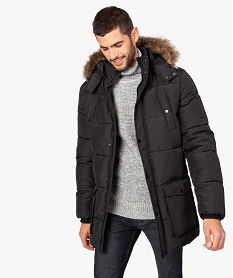 parka homme matelassee avec capuche amovible noirA978101_1