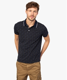GEMO Polo homme imprimé à manches courtes en coton bio Bleu