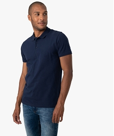 GEMO Polo homme à manches courtes en coton biologique Bleu