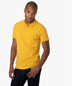 GEMO Polo homme à manches courtes en coton biologique Jaune