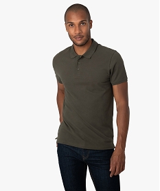GEMO Polo homme à manches courtes en coton biologique kaki clair