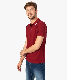 GEMO Polo homme à manches courtes et micro-motif Rouge