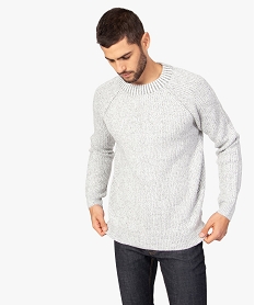 pull homme a col rond contenant du polyester recycle beigeA982501_1