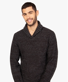 pull homme a col chale contenant du polyester recycle grisA982701_2