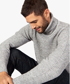 GEMO Pull homme à col roulé contenant du polyester recyclé Gris