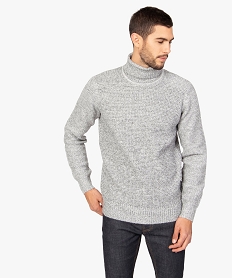 pull homme a col roule contenant du polyester recycle grisA982901_2