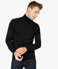 pull homme a col roule avec haut texture effet raye grisA984801_1