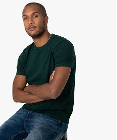 GEMO Tee-shirt homme regular à manches courtes en coton bio Vert