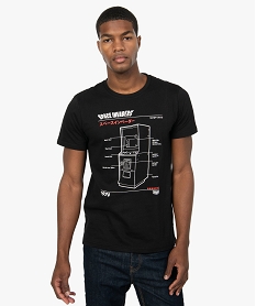 GEMO Tee-shirt homme avec motif de lespace sur lavant - Space Invaders Noir