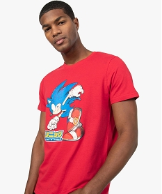 GEMO Tee-shirt homme avec motif coloré - Sonic Rouge