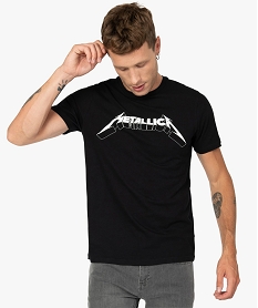 GEMO Tee-shirt homme à manches courtes avec motif 3D- Metallica Noir