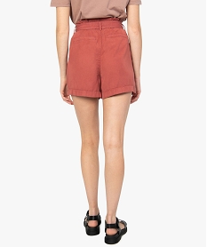 short femme en lyocell coupe ample avec ceinture rose shortsA989601_3