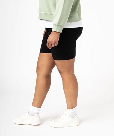 GEMO Short en maille extensible avec ceinture élastique  femme grande taille noir standard