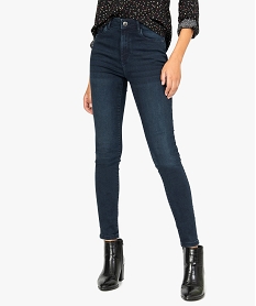 GEMO Jean femme skinny taille haute super stretch Bleu