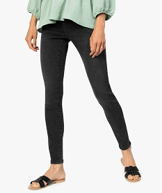 GEMO Jean femme skinny taille haute super stretch Gris