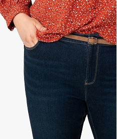 pantalon femme coupe slim longueur 78eme avec ceinture gris pantalons et jeansA992101_2