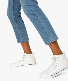jean femme regular taille haute a bords francs gris pantalons jeans et leggingsA992301_2