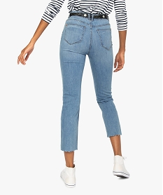 jean femme regular taille haute a bords francs gris pantalons jeans et leggingsA992301_3