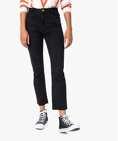 jean femme regular taille haute a bords francs noir pantalons jeans et leggingsA992401_1