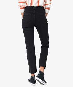 jean femme regular taille haute a bords francs noir pantalons jeans et leggingsA992401_3