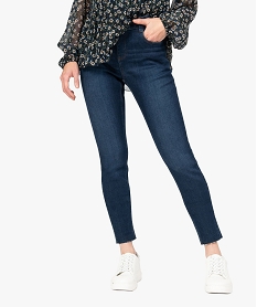 GEMO Jean femme coupe Slim avec bas sans coutures Bleu