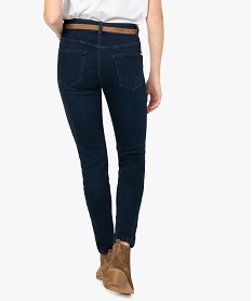 jean femme coupe slim avec ceinture amovible bleu pantalons jeans et leggingsA993001_3