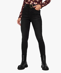 jean femme en stretch coupe skinny taille haute noirA993501_1