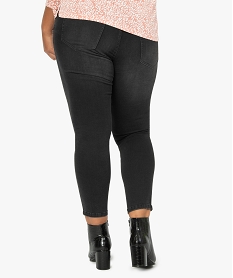 jean femme grande taille coupe slim 4 poches extensible noir slimA993801_3