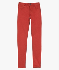pantalon femme coupe slim en toile extensible rouge pantalonsA994301_4