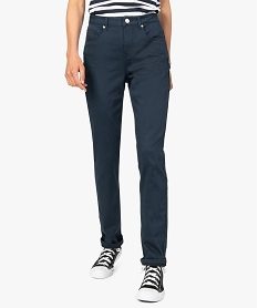 GEMO Pantalon femme coupe Regular en stretch navy