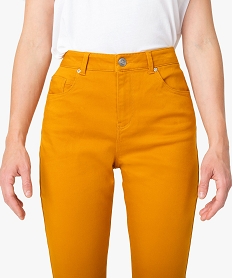 pantalon femme coupe regular en stretch jauneA995101_2