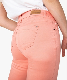 pantalon femme coupe slim en toile extensible orangeA995601_2