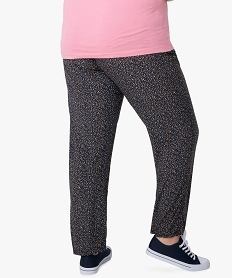 pantalon femme grande taille large et fluide imprime a taille elastiquee imprime pantalons et jeansA995701_3