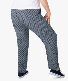 pantalon femme grande taille large et fluide imprime a taille elastiquee imprime pantalons et jeansA995801_3
