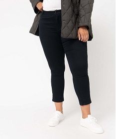 GEMO Pantalon femme grande taille coupe slim en toile extensible noir standard