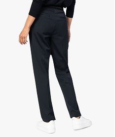pantalon femme raye en toile avec ceinture elastiquee sur larriere imprime pantalonsA997301_3