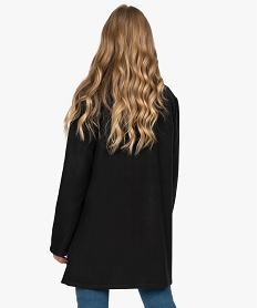 manteau court femme en matiere extensible et grand col noirB002701_3