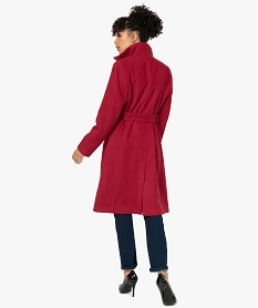 manteau femme avec col montant et ceinture rougeB003201_3