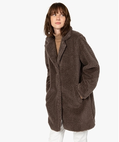 GEMO Manteau femme 34 en sherpa Brun