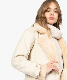 GEMO Blouson femme coupe courte avec doublure chaude Beige