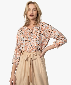 blouse femme imprimee avec manches 34 elastiquees imprime blousesB005201_1