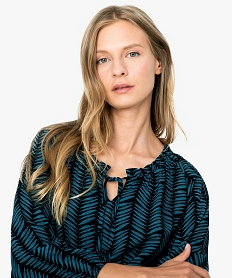 blouse femme imprimee avec manches 34 elastiquees imprimeB006001_2