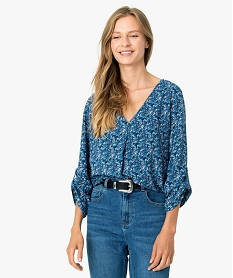 TEE-SHIRT AOP FOND NOIR BLOUSE LIBERTY GRENA /