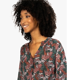 chemise femme a smocks en voile imprime imprime blousesB007301_2