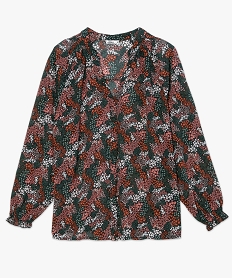 chemise femme a smocks en voile imprime imprime blousesB007301_4