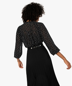 chemise femme a smocks en voile imprime imprime blousesB007401_3