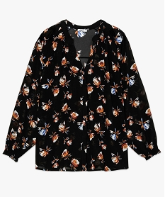 chemise femme a smocks en voile imprime imprime blousesB007601_4