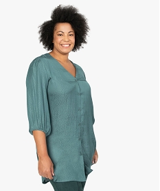 GEMO Tunique femme fluide longue et boutonnée marron fonce
