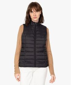 GEMO Doudoune femme sans manches avec col montant noir standard
