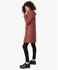 GEMO Manteau femme matelassé avec capuche Violet